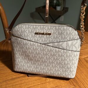 Michael Kors Beige and Brown Crossbody Bag